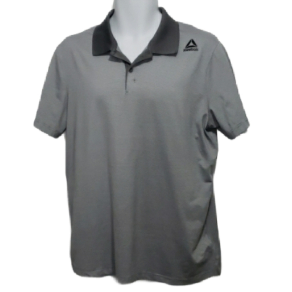 𝅺Reebok Golf Performance Striped Crossfit Polo Gym Workout Shirt- Men's